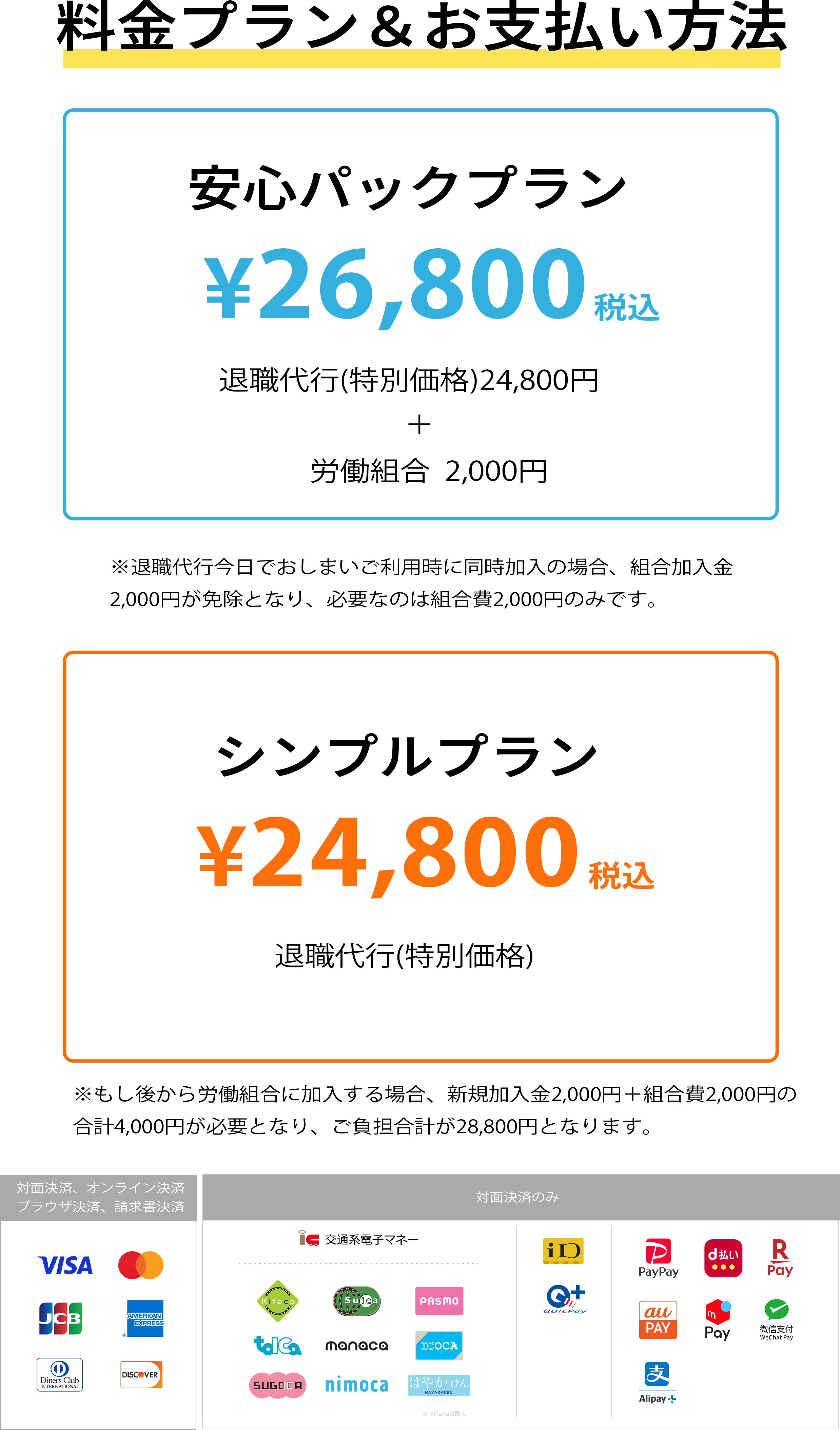 料金プラン&お支払い方法